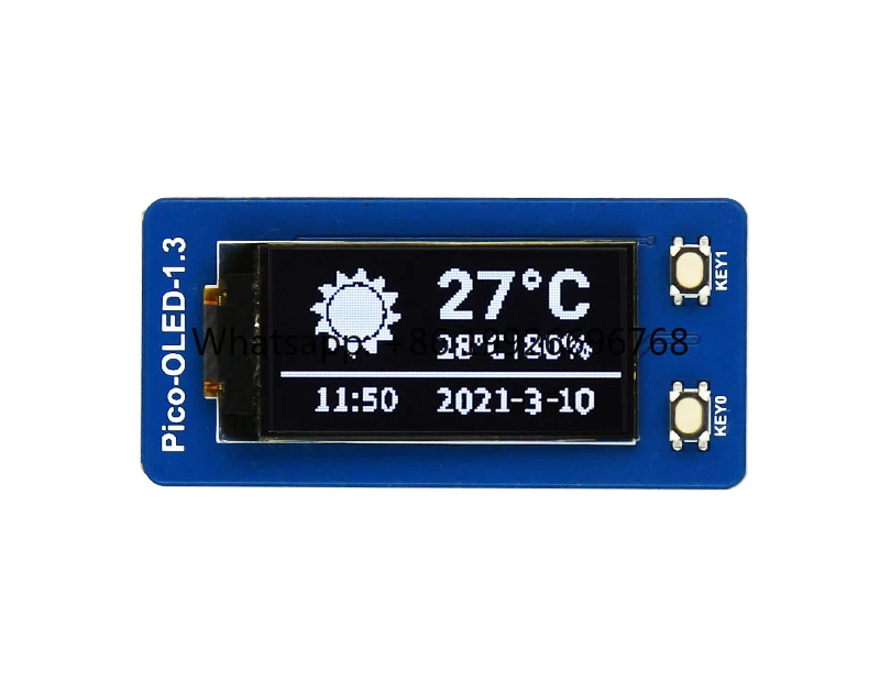

1,3-дюймовый OLED-дисплей Pi Pico со встроенным чипом SH1107 и 2 кнопками, удобный для расширения возможностей приложений