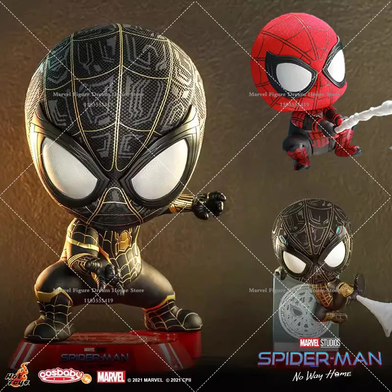 Original Hot Toys Spider-Man COSBABY Mini Q Version Doctor Strange Peter Parker 10cm-23cm Action Figure Doll Decorative Ornamen