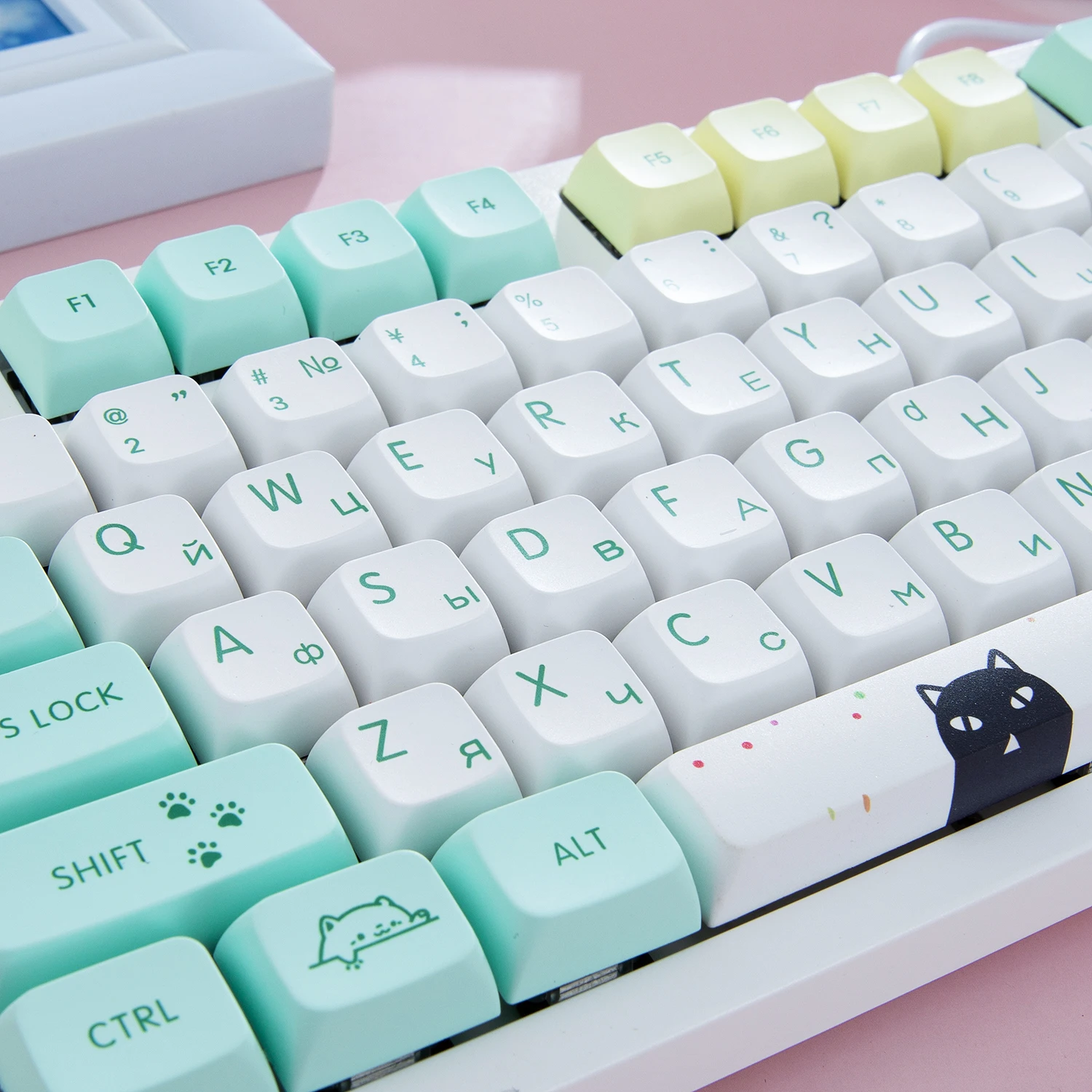 MAIMOOO Russian Layout Keycap XDA Profile PBT Keycaps Dye Sublimation For Cherry MX 108/104/87/61/96 Keys Mechanical Keyboard