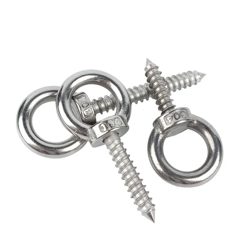 304 A2 Stainless Steel Lifting Ring Screw, Sheep Eye Ring Self Tapping Bolt, Lifting Ring Nut, Self Tapping Wood Screw M4~M12