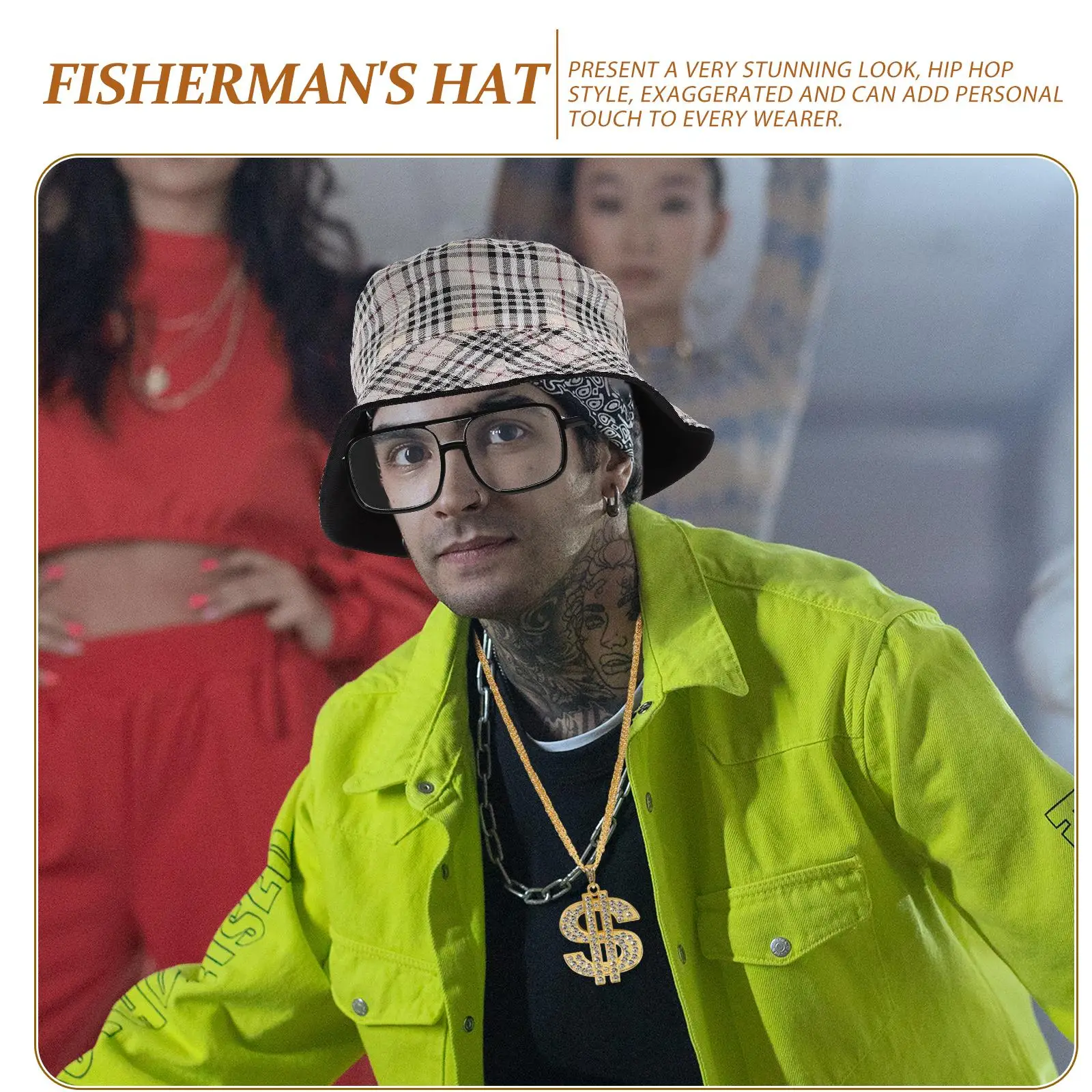 4 قطعة مجموعة أزياء الهيب هوب خمر 90s اكسسوارات النساء الرجال قلادة خواتم مجموعة مبالغ فيها مجوهرات الأزياء تأثيري الطرف