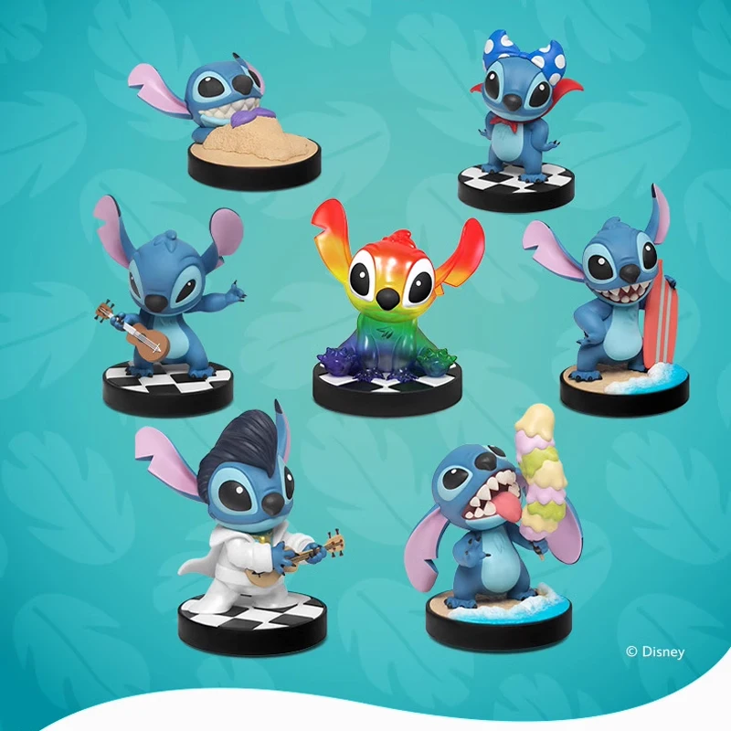 Disney Stitch Zomer Stijl Serie Blind Box Kawaii Pvc Garage Kit Verrassingsdoos Desktop Ornamenten Pop Decoraties Kindercadeau