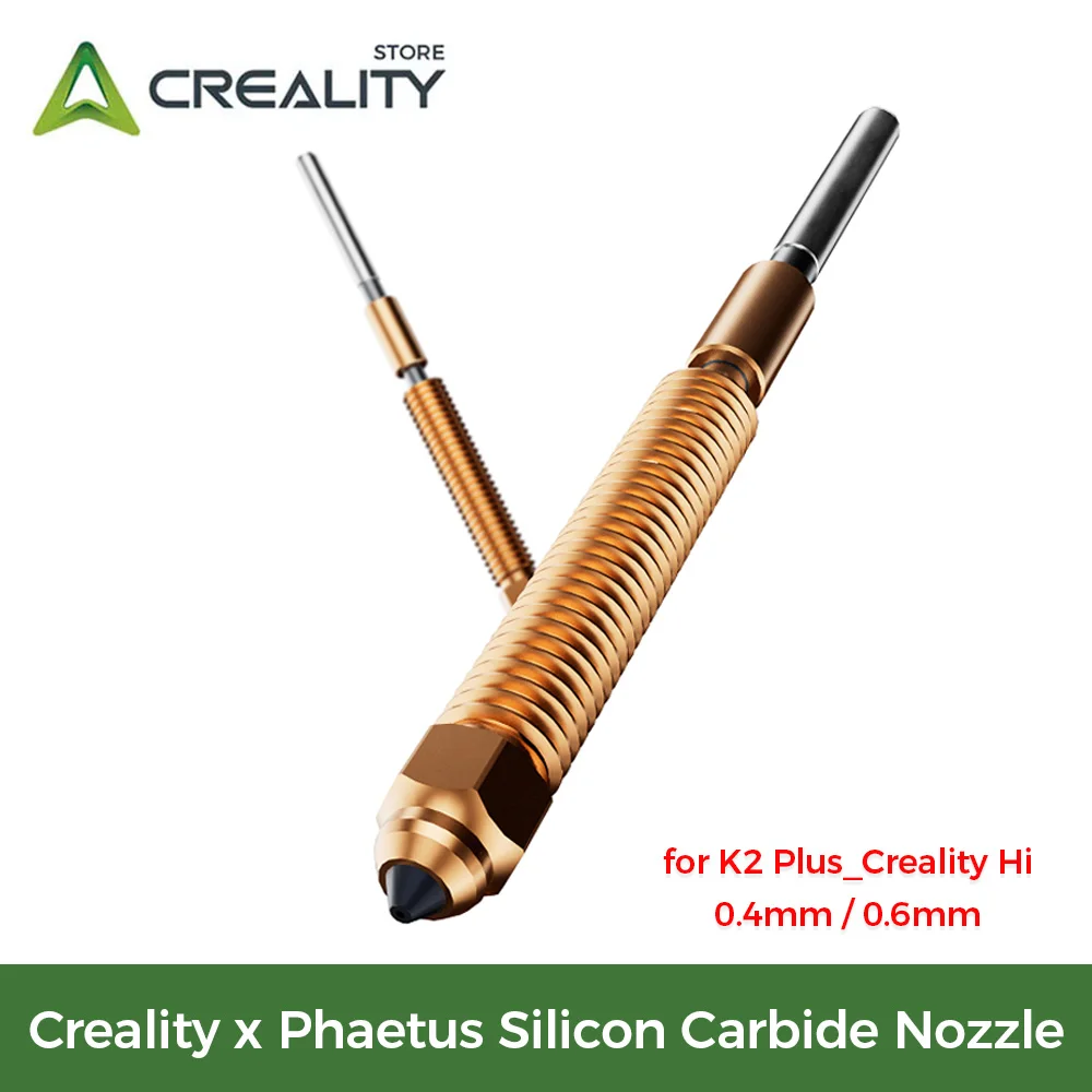 

Сопло из карбида кремния Creality X Phaetus 0,4 мм/0,6 мм, сильная износостойкость, модернизированное для деталей 3D-принтера K2 Plus_Creality Hi