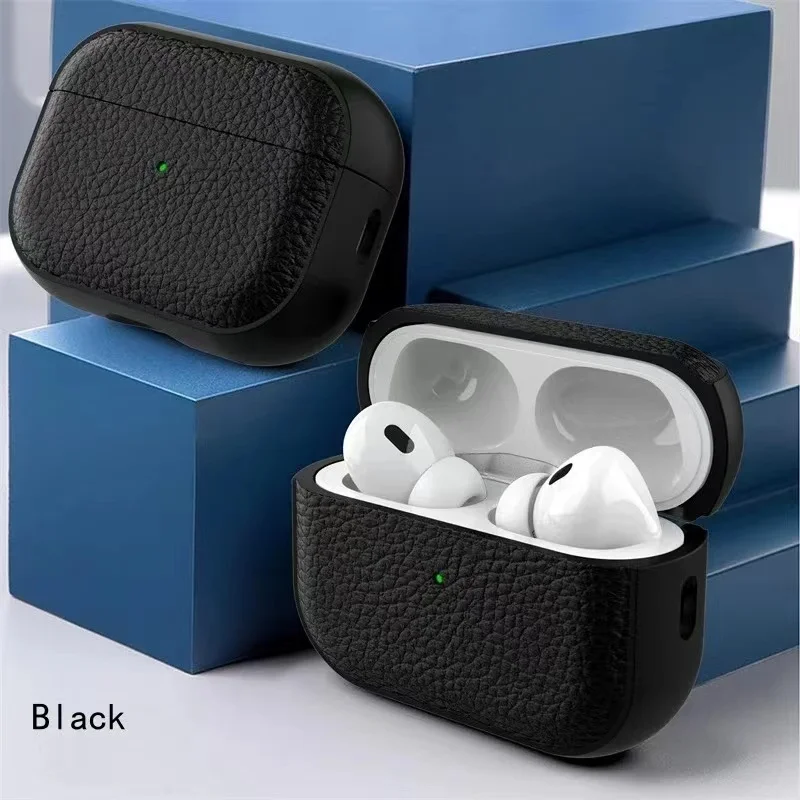 Luxus Leder Abdeckung Für AirPods 4 3 2 1 Business Kopfhörer Abdeckung Für Apple AirPods Pro 1 2 Headset Shell mit Haken Zubehör