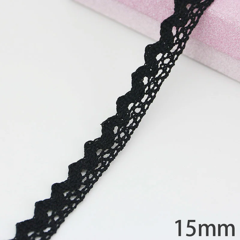 (5 Meters/roll) Black Cotton Embroidery Hollow Out Ribbon Fabric Decoration DIY Decorative Sewing Handmade Craft Materials