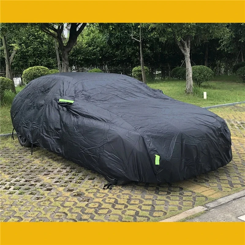 UV & All-Weather Protection Waterproof Sedan Car Cover, With Side Zipper, Resist Sun Rain Snow for Outdoor Car Storage
