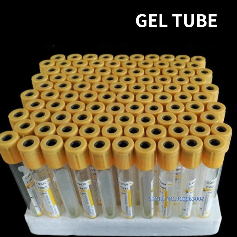 100/pcack Disposable Sterile Vacuum Blood Collection Tube EDTA Heparin Plain Tube Gel Serum Clot Activator Coagulation Tube