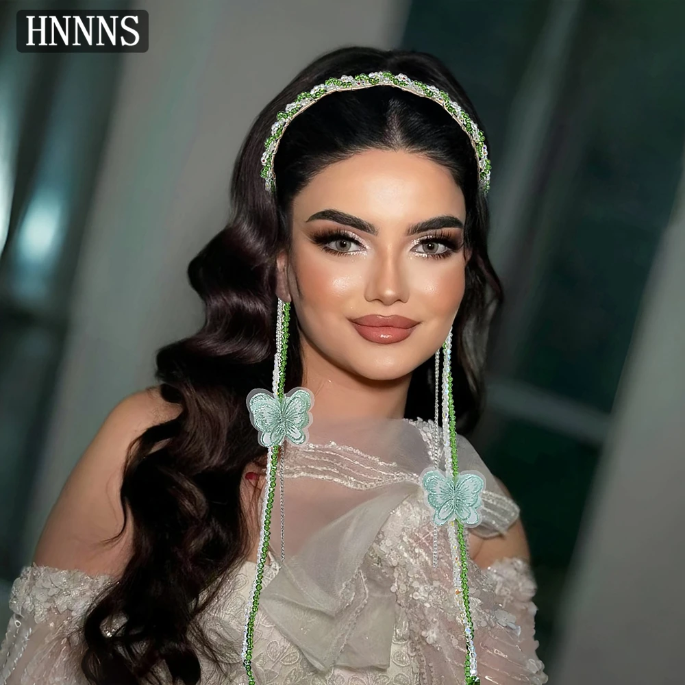 

TOPQUEEN Bridal Wedding Exquisite Headband Handmade Bead Weaving With Tassels Ladies Banquet Dancing Hair Accessories YXA355