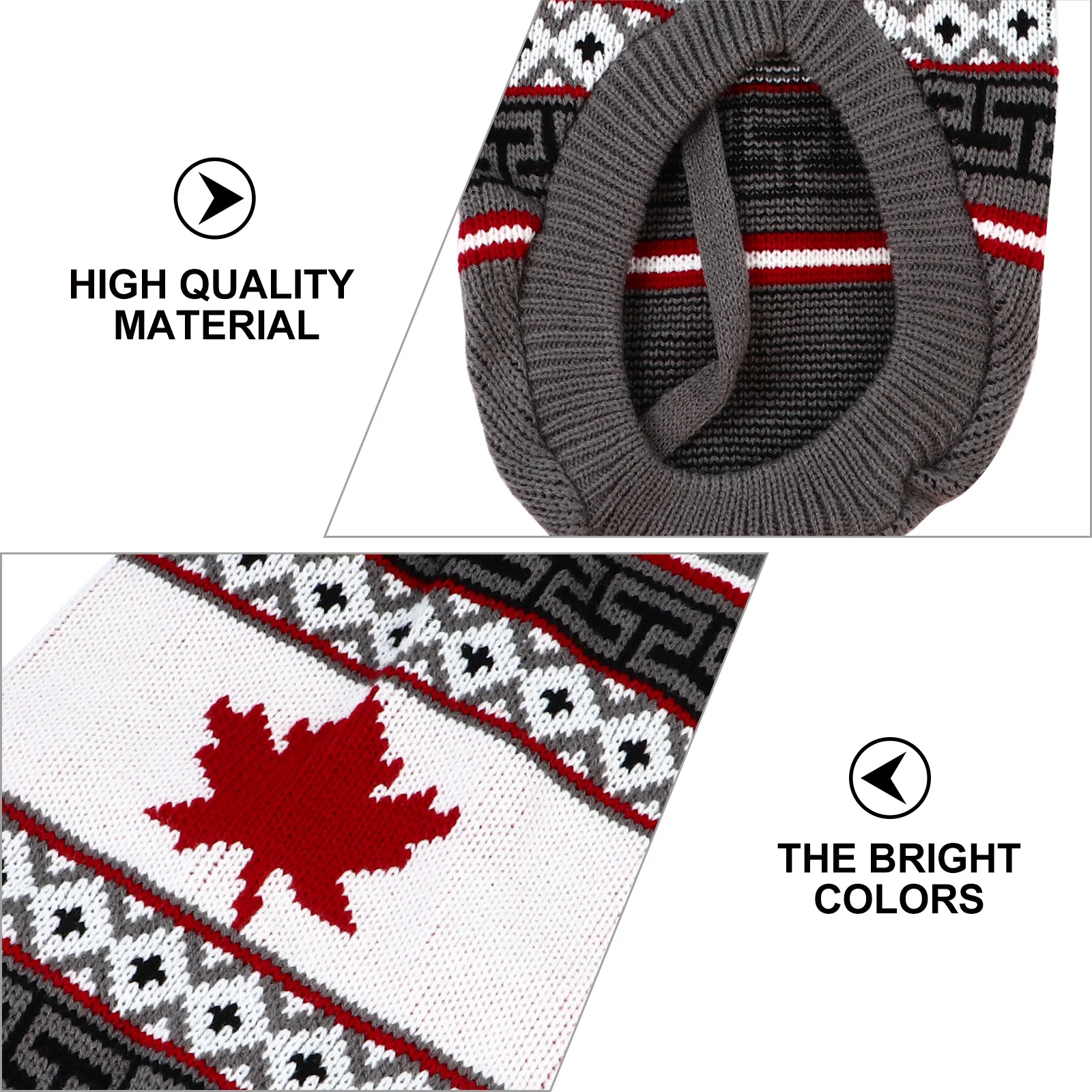 

Pet Clothes Dog Christmas Sweater Warm Thickened Maple Leaf Pattern Winter Festival Costume Holiday Puppy Clothes