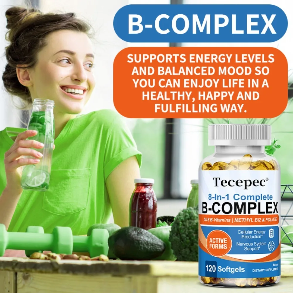 8-in-1 Vitamin B Complex Helps Protect The Liver and Digestion, Support Immunity, Energy Metabolism and Nervous System