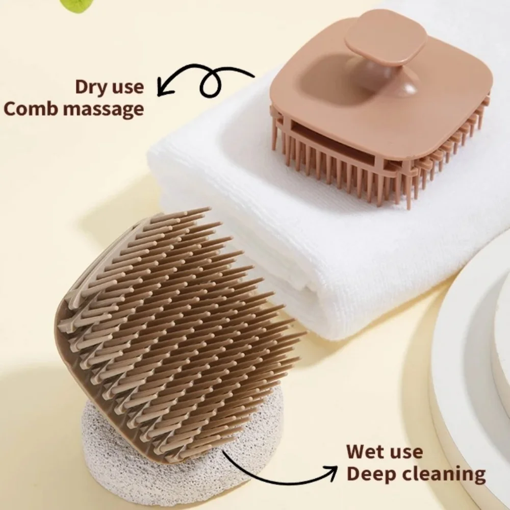 Brosse de massage du cuir chevelu en silicone souple, brosse à shampoing carrée, peigne de lavage des cheveux, brosse de massage des méridiens pour la douche, outil de soin des cheveux et du corps pour la maison et le salon