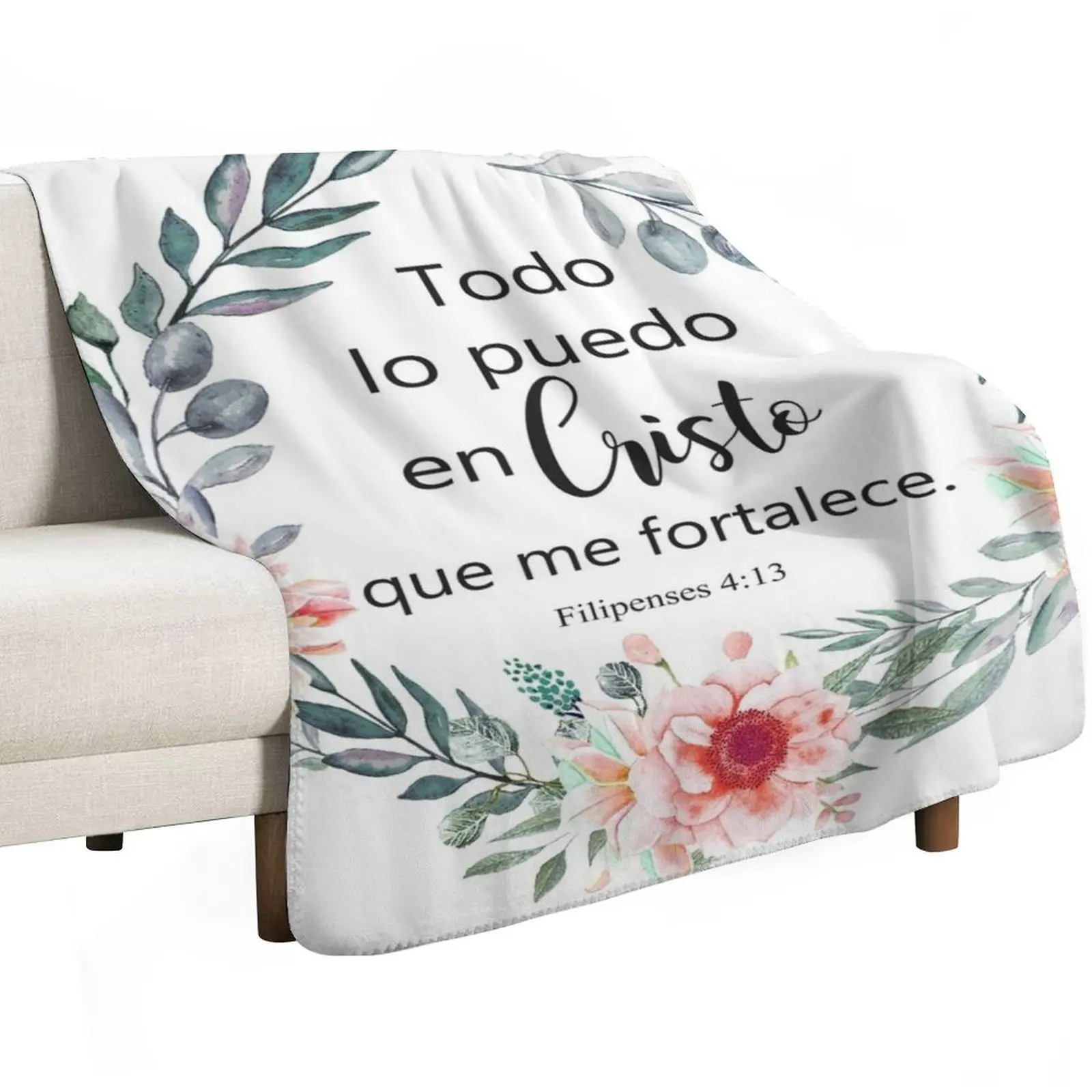 TODO LO PUEDO EN CRISTO QUE ME FORTALECE Throw Blanket for babies Soft Plaid For Baby Custom Decorative Sofa Sofa Blankets