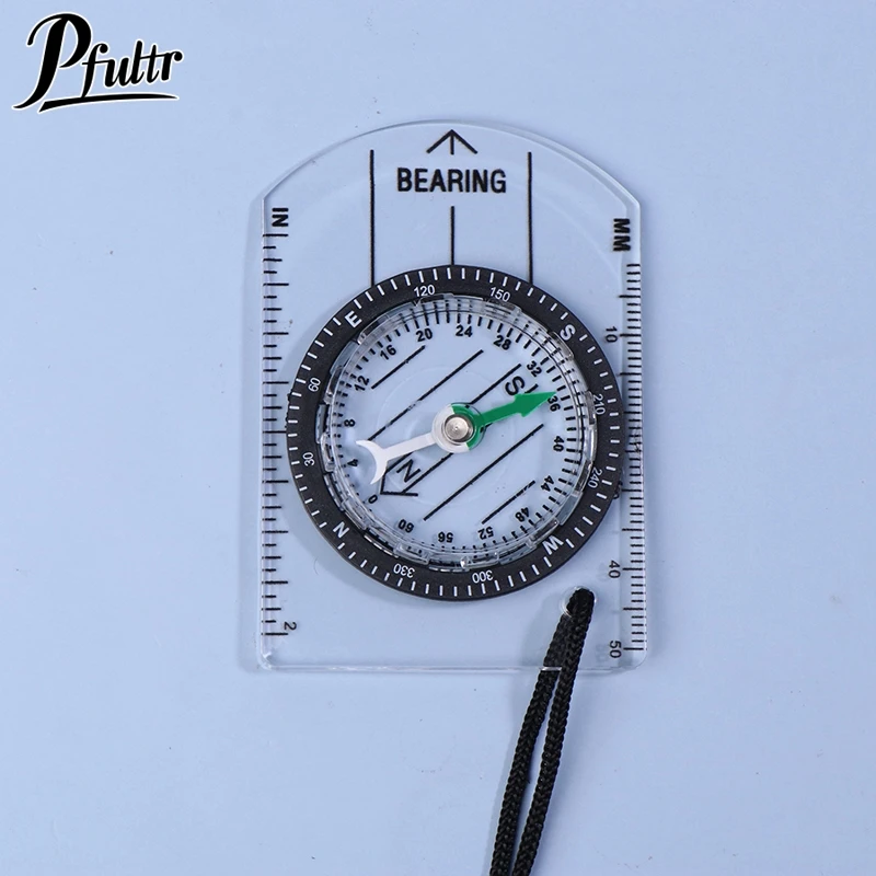 Transparent Map Ruler Compass New Portable Acrylic Orienteering Navigation Multi-function Baseplate Compass Outdoor