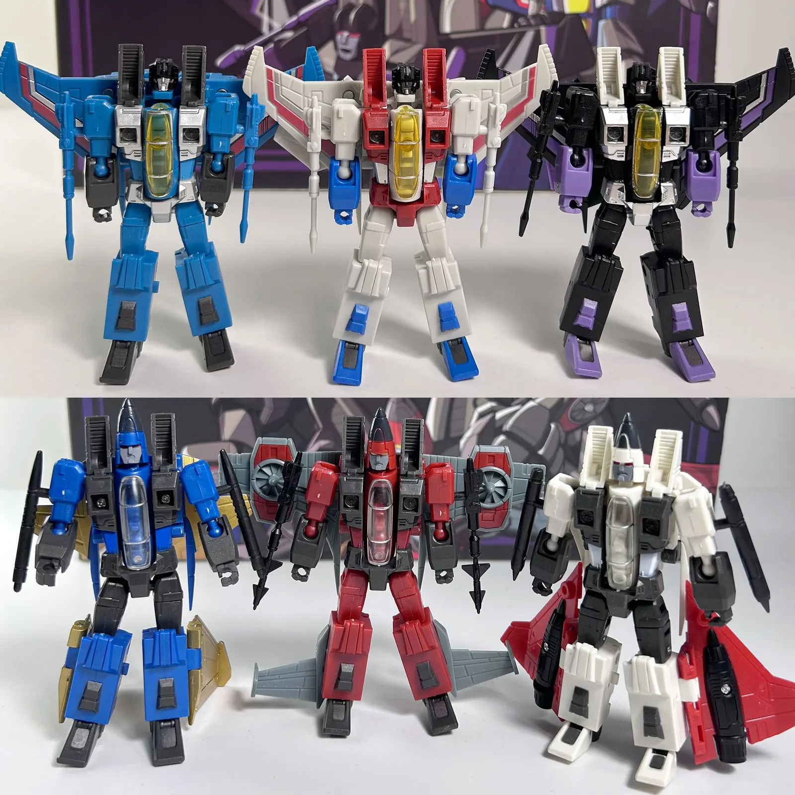

Transformation Pocket Toys PT PT-F15 Starscream Skywarp Thundercracker Ramjet Dirge Thrust Action Figure