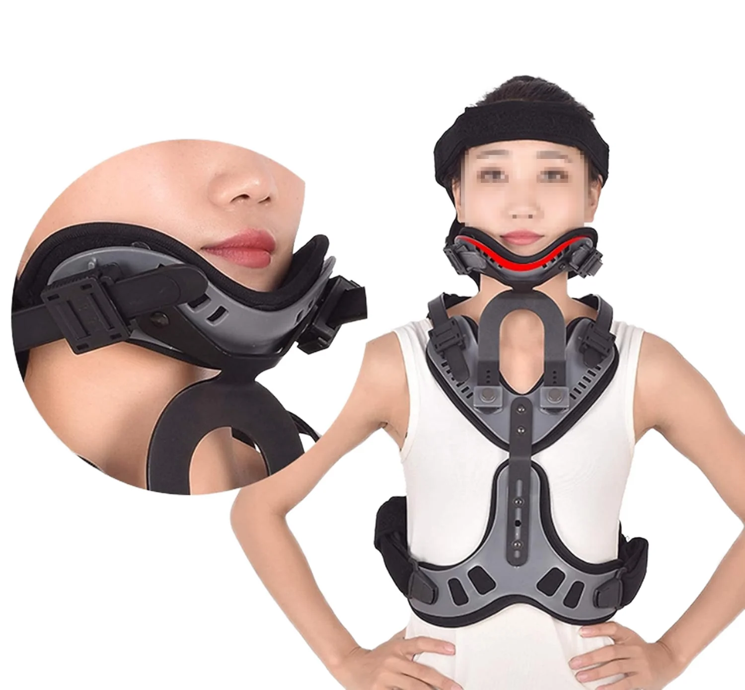 Hard Shell Neck Chest Back Support Holder Adjustable Upper Torso Auxiliary Fixing Support Bracket