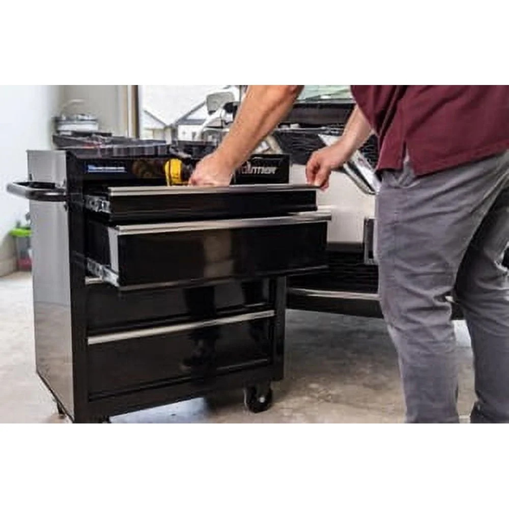 26 นิ้ว 4 ลิ้นชักเครื่องมือตู้หน้าอกโลหะจัดเก็บระบบล็อค Mobility Heavy Duty พร้อมล้อด้านข้าง