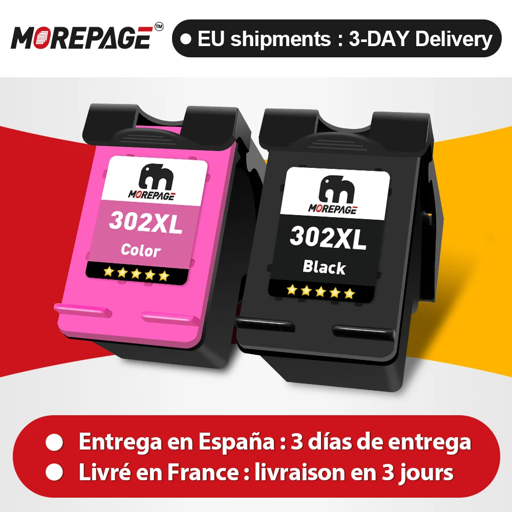 MorePage Remanufactured Ink Cartridge For HP 302 HP302XL For HP DeskJet 1110 2130 1111 1112 For HP Envy 4510 Printer