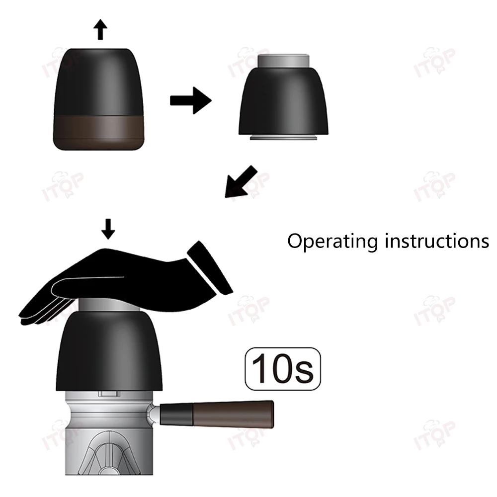 ITOP VTD Vibration Coffee Distributor Tamper 550 Vibrations Per Second with 2 Hammer 53.7 and 58.7mm Electric Tamper Distributor