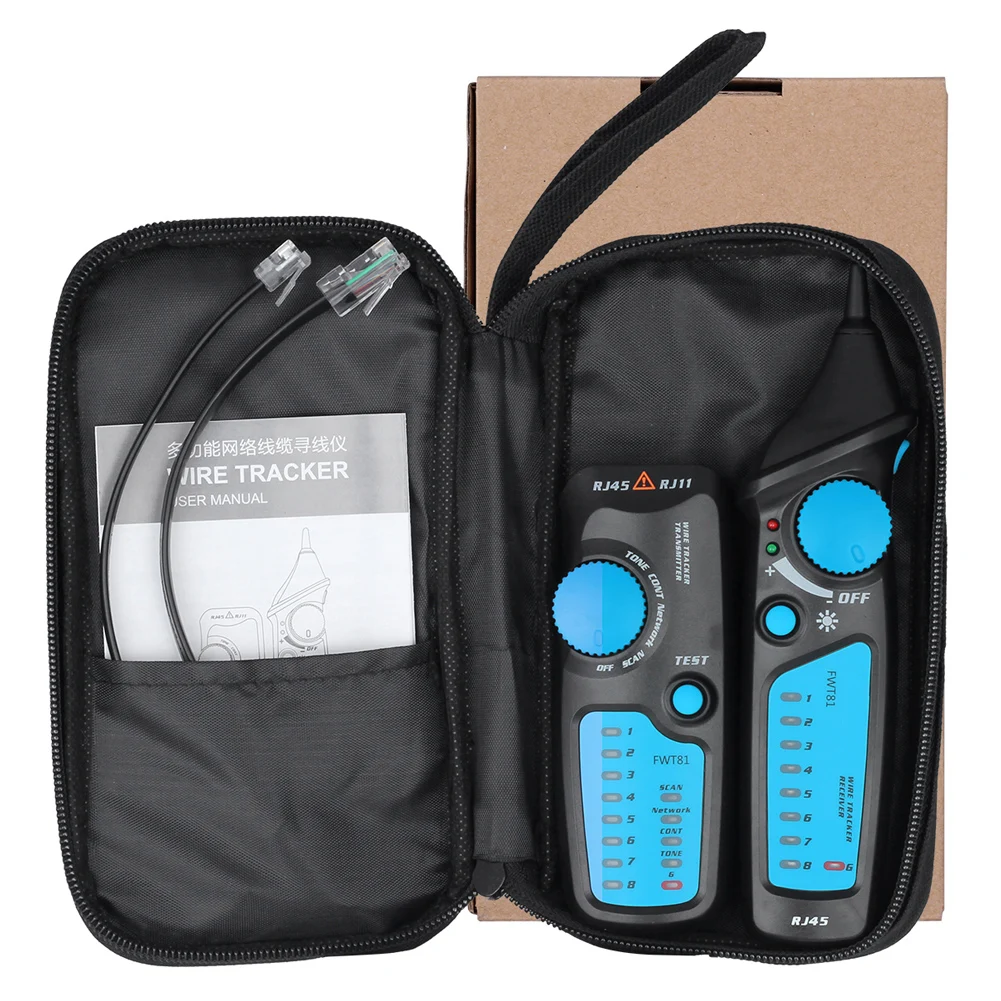 /FWT81 /Network /Cable Tester Dual Knob Touch Switch Wire Tracer For Telephone Line Sorting Continuity Detection Tool