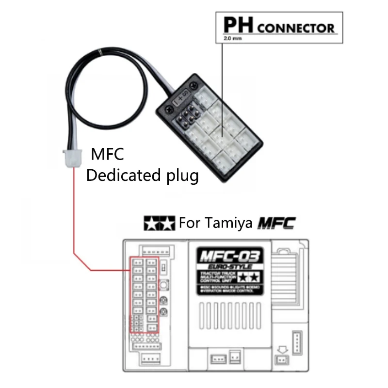 1/14 DIY Auto Zubehör Lkw Licht Expansion Board PH2.0 DuPont 2,54 Erweiterung Modul Für Tamiya 770S MFC-03 RC Lkw Teile