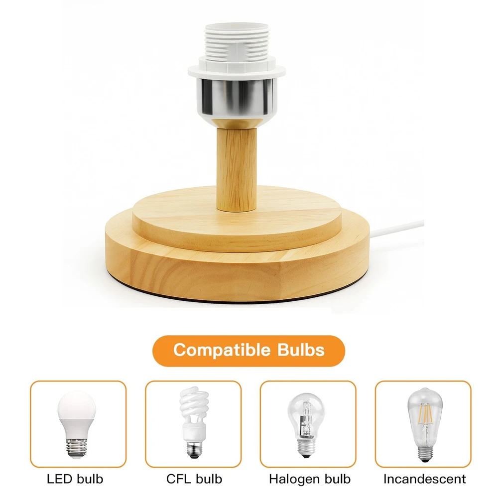 Wooden E27 Lamp Base Lamp Holder with 4.5M ON OFF Plug in Cord Pendant Lamp Holder For Table Lamp Chandelier Pendant Light