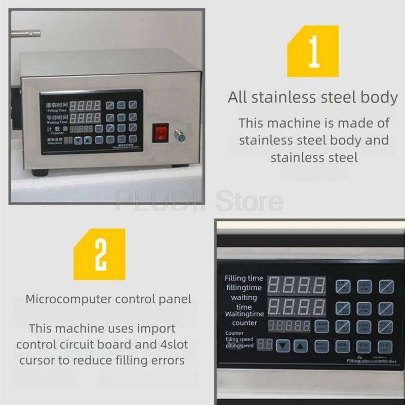 آلة تعبئة السوائل 30 واط معدات تعبئة الخمور الكمية الأوتوماتيكية الكحول الأرواح الفودكا ويسكي حشو عالي الدقة