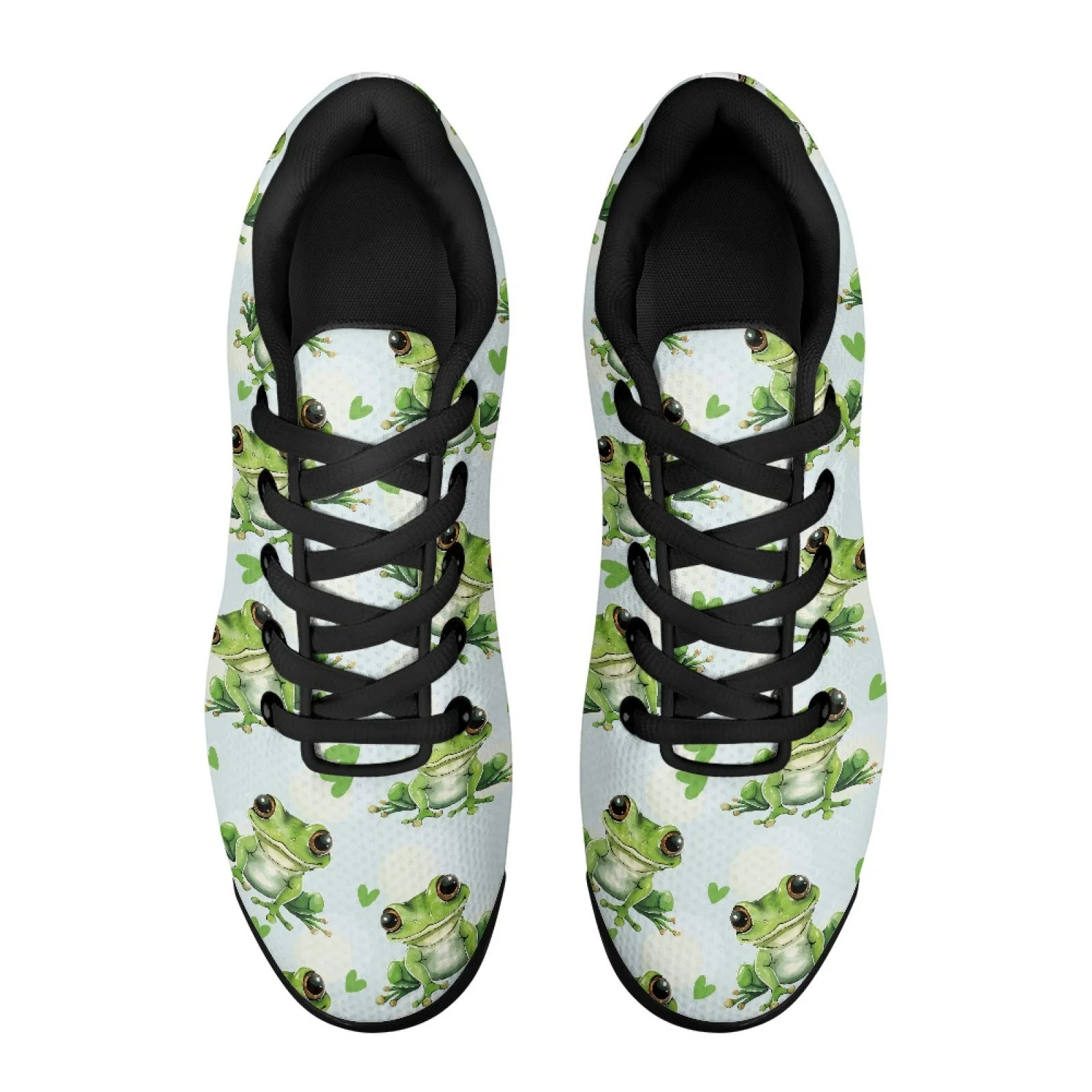 PENSTROLL Frog Pattern Tennis Sport Cross Trainers Mesh Jogger Athletic Sneakers for Men Modern Men'S Breathable Sports Shoes