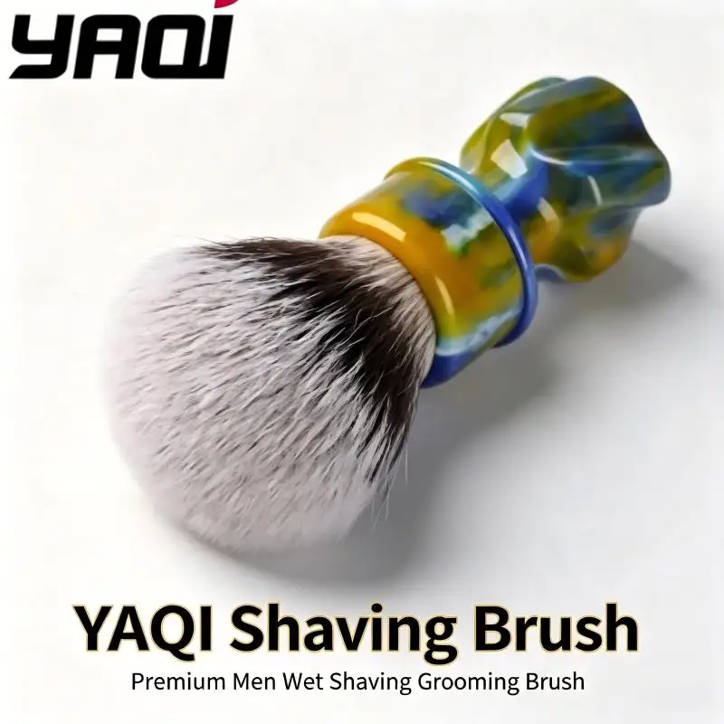 YAQI Premium Shaving Brush Colorful Marbled Handle Soft Hair Shave Brush Create Rich Lather for Men Classic Wet Shaving Grooming