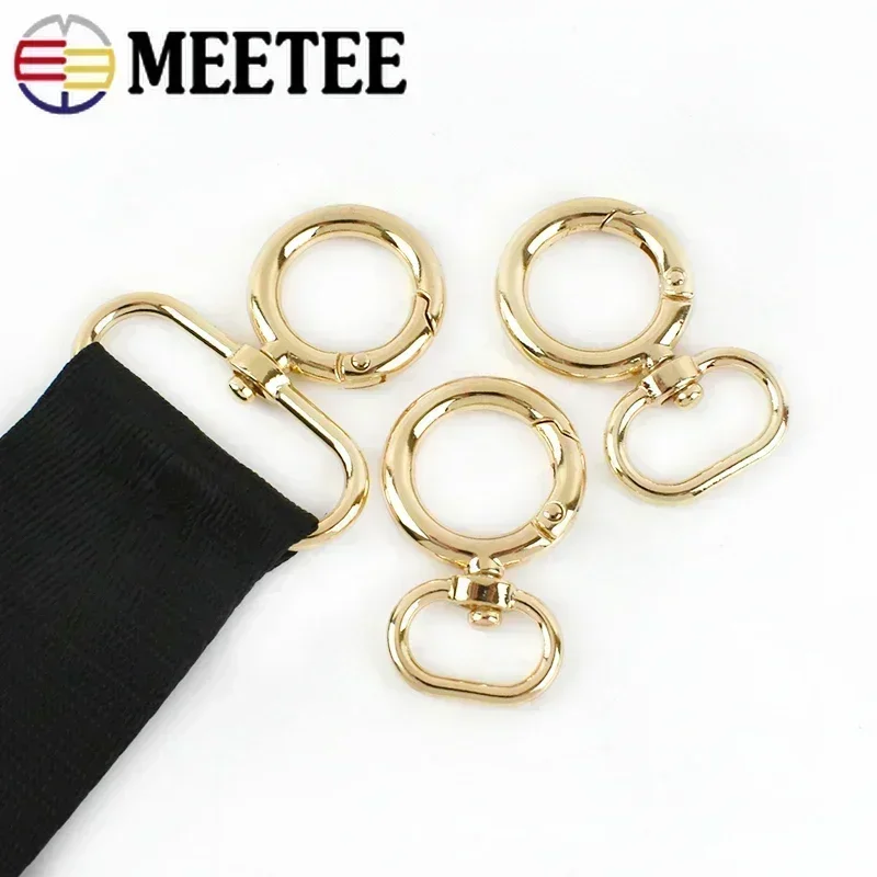 10/20Pcs 15-38mm Metal Gold Carabiner Buckle Bag Strap Lobster Snap Hook Belt Connect O Ring Clasp Keychain Hardware Accessories