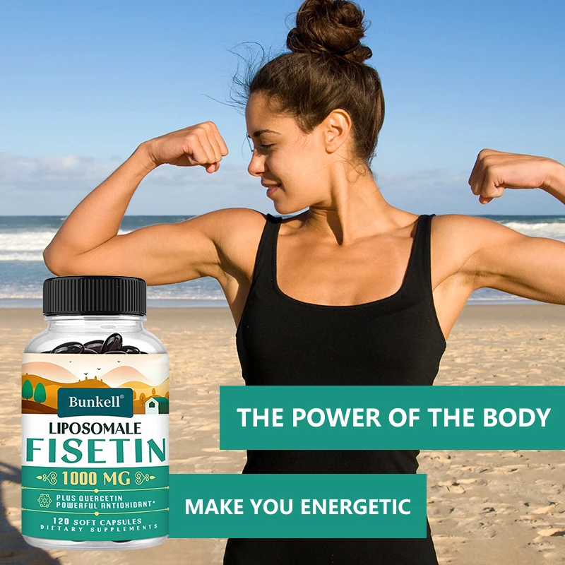 Liposomal Fisetin & Quercetin - High Potency 1200 Mg/Serving Combination Antioxidant Supplement for Optimal Health