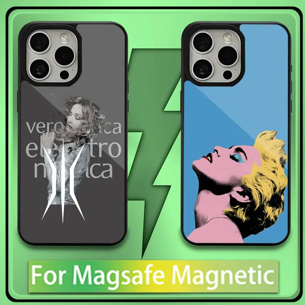 

Veronica Electronica M-Madonna Phone Case For iPhone 16,15,14,13,12,11,Plus,Pro,Max,Mini Soft Magesafe Magnetic Wireless Charge