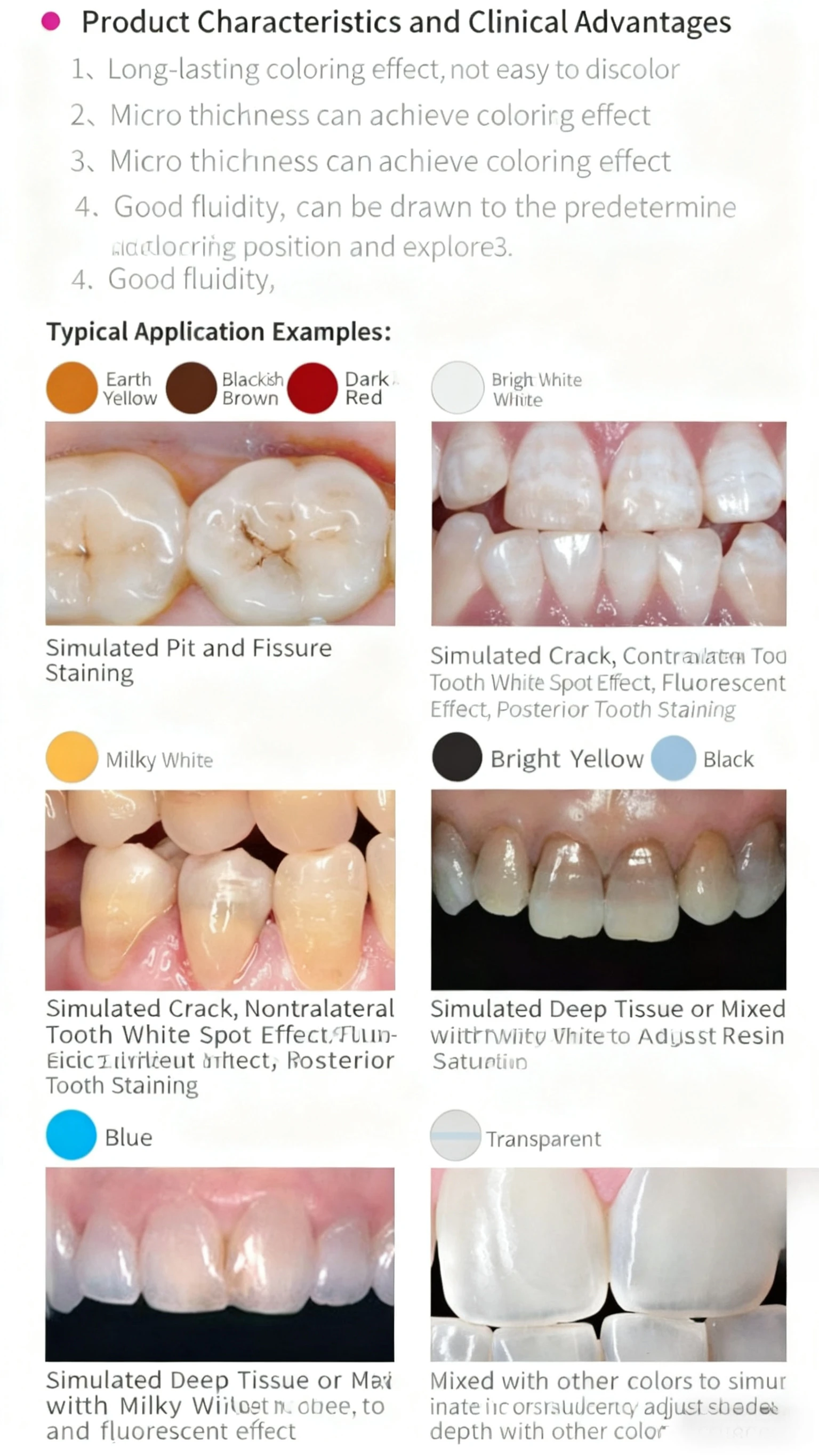 1.5g Dentistry Resin Dyeing kit Dyeing Modification Flowing Materials For oral cavity whitening Nursing Filling Tools Lab