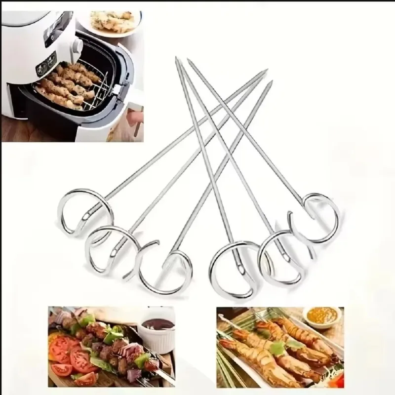

10pcs Air Fryer Oven, Vertical Grill, Skewer Grill, Universal Accessories, Food Grade 304 Stainless Steel Special Baking Needle