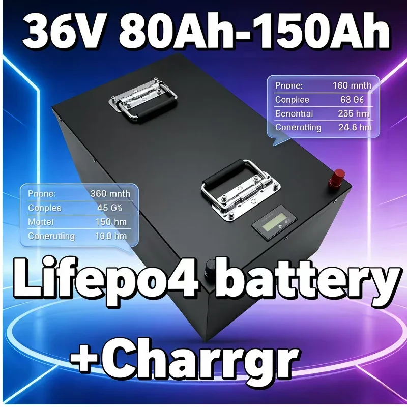 36V LiFePO4 Deep Cycle Battery 60Ah 100Ah 120Ah 180Ah, Lithium Iron Phosphate Battery with Bluetooth BMS, 12000+ Cycles for Trol