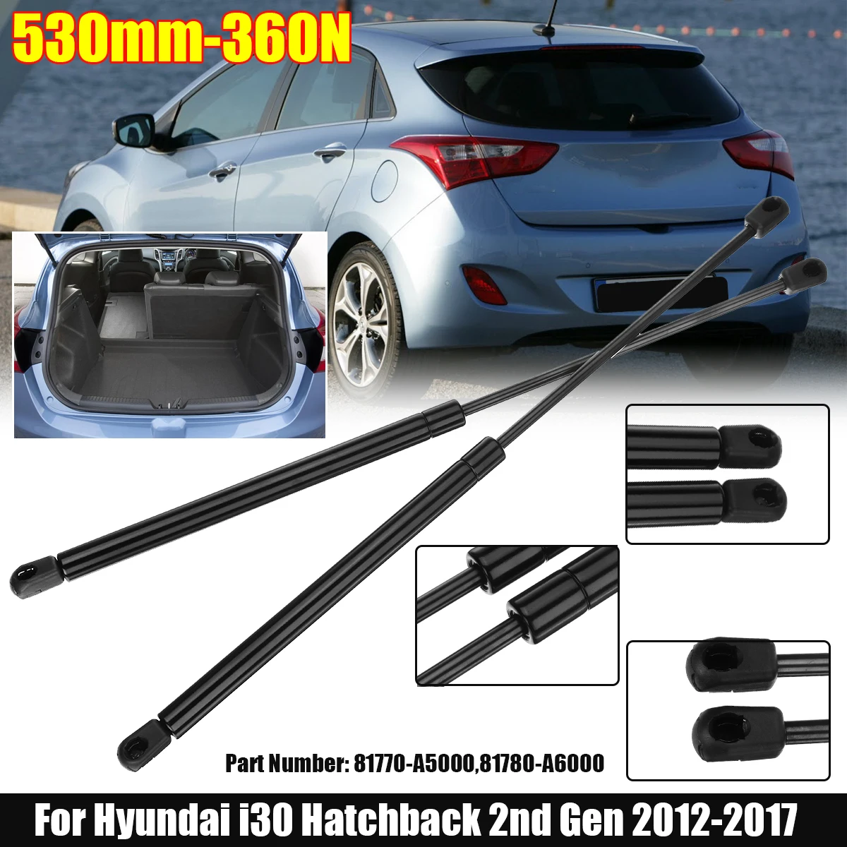 2 sztuk tylny podnośnik bagażnika pokrywa Shock wsparcie Strut sprężyna gazowa pręt Prop dla HYUNDAI I30 HATCHBACK 2011-2017 81770-A5000 81780-A6000