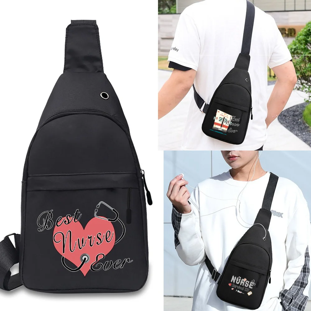 

Unisex Mini Chest Pack Short Travel Messenger Sling Bag Man Shoulder Chest Bag Paint Nurse Pattern Printing Crossbody Bags