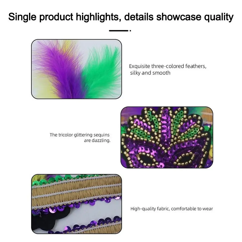 Colorful Feather Headpiece Stage Performance Decorative Feather Headband Brazilian Carnival Stage Headpiece
