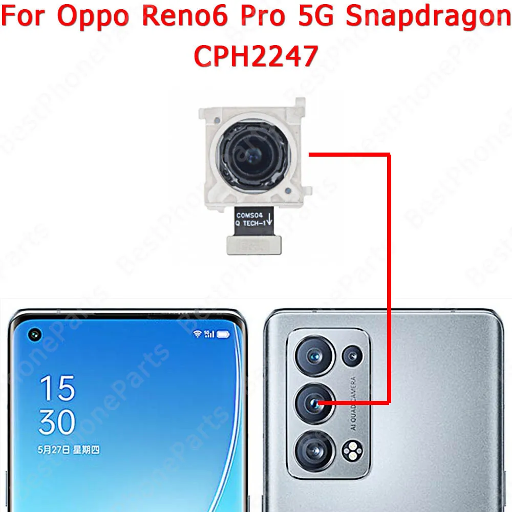 Selfie Rear Camera Module For OPPO Reno5 Reno6 Reno 5 6 Pro 5G Back View Big Front Facing Backside Camera Spare Parts