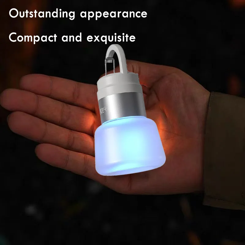 Lanterna de acampamento com luz de garrafa LED com luz de fluxo USB portátil lâmpada de garrafa suspensa ao ar livre multiuso