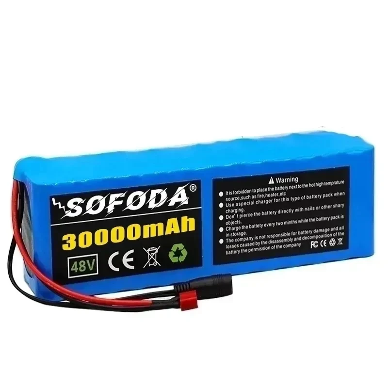 High Capacity 48V 30000mAh 1000W 13S3P Lithium-ion Battery Pack For 54.6V E-bike Electric Bicycle Scooter with BMS