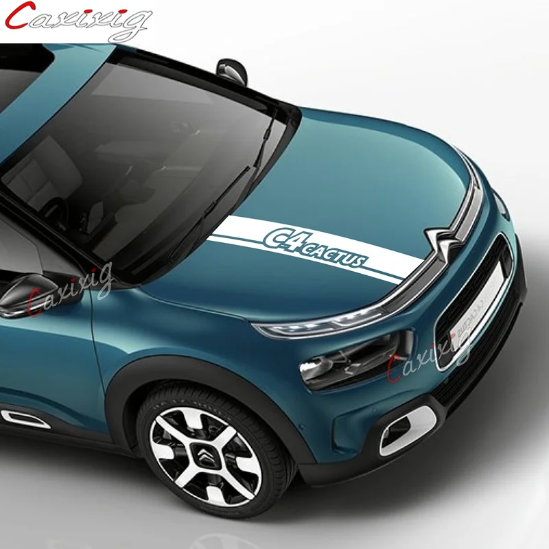 Car Hood Bonnet Sport Sticker For Citroen C4 Cactus Auto Engine Cover Stripes Auto Body Exterior Accessories Decor Vinyl Decal