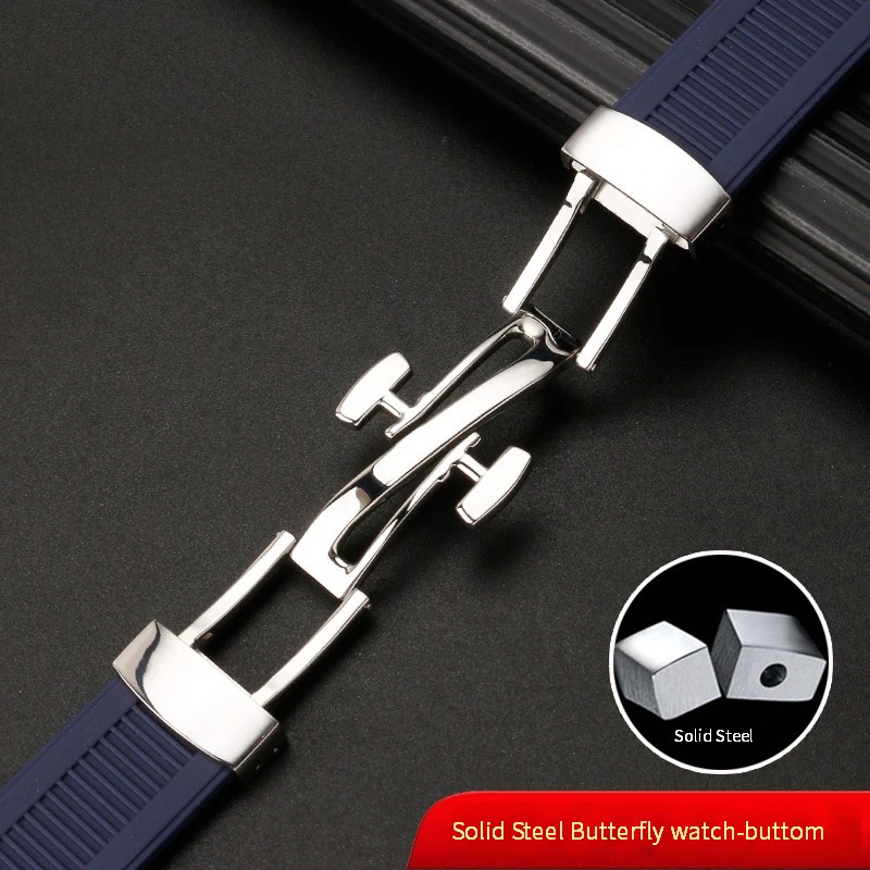 25*13 มม. Notch สายนาฬิกาซิลิโคนสีดําสีน้ําตาลสีเทาผู้ชายสําหรับ Patek Philippe Nautilus Series 5711 5726 5712 สร้อยข้อมือ