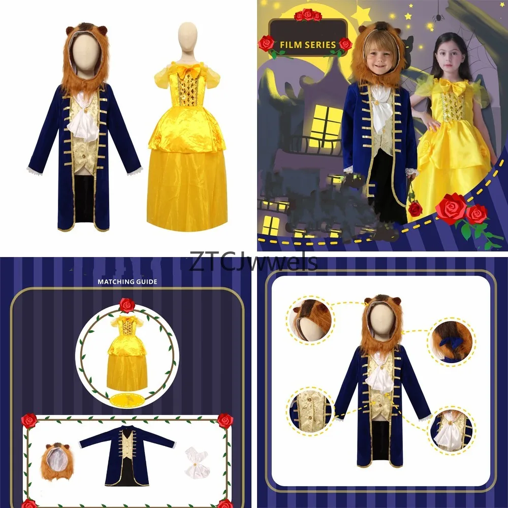 

Beast Cosplay Costume Jacket Robe Anime Prince Princess Carnival Stage Performance Outfit