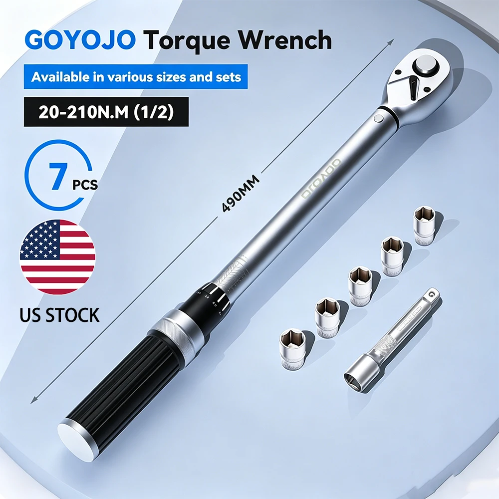 

Torque Wrench 1/2-inch New In Bicycle Maintenance Torque Wrench Kit Tool for Road Mountain Bikes Adjustable Multitool 20 210Nm