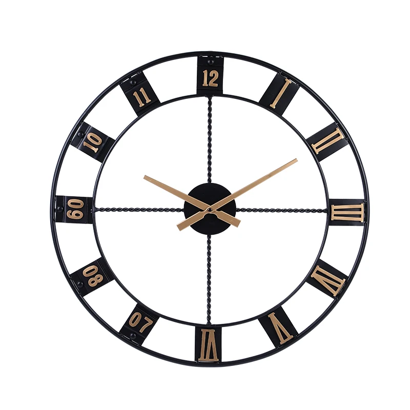 

60*60cm Morden luxury digital hanging clock decoration machine wall clock living room clock parts accessories