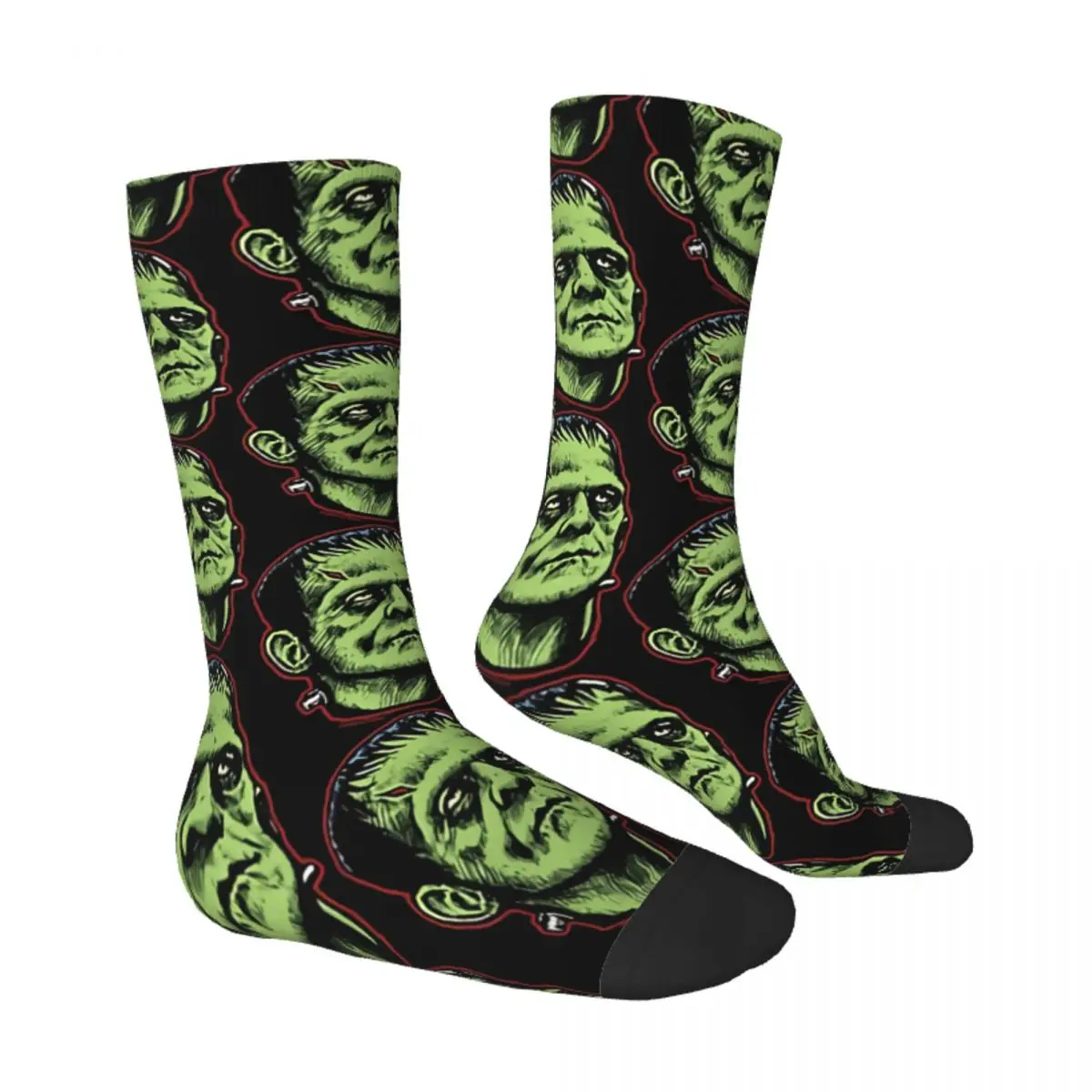 Happy Men\'s Socks Frankenstein Retro Harajuku Horror Movies Street Style Novelty Crew Crazy Sock Gift Pattern Printed