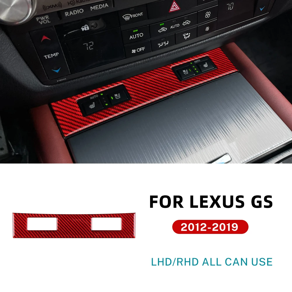 

Накладка на кнопку подогрева сидений из настоящего мягкого карбона для Lexus GS 2012-2019 (левый/правый руль), аксессуары для интерьера, автозапчасти