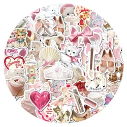 10/30/60pcs Kawaii Pink Cartoon Stickers Aesthetics Cute Decals For Suitcase Fridge Phone Luggage Laptop Guitar Car Sticker Toys