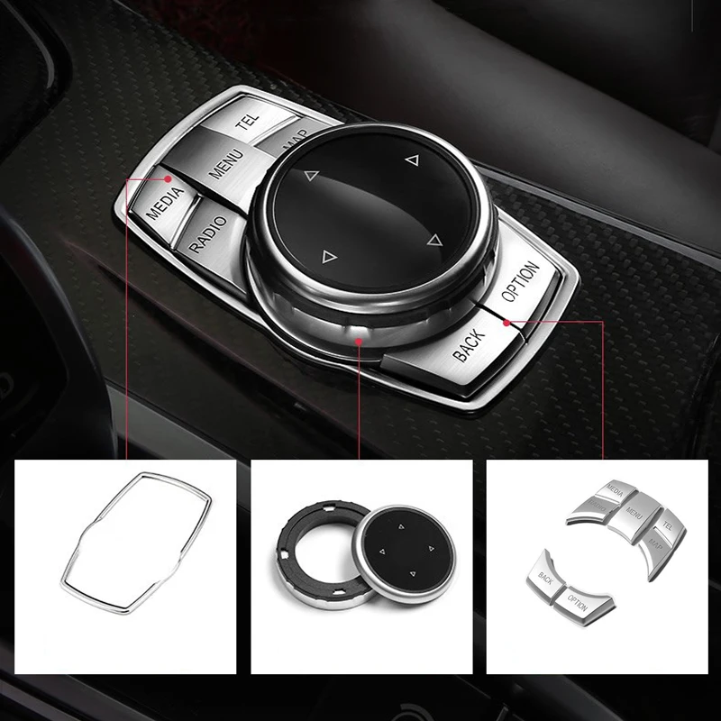 Original Car Multimedia Buttons Cover iDrive Stickers For BMW 1 2 3 4 5 7 Series X1 X3 X5 X6 F30 F10 F15 F16 F34 F07 F01 E70 F20