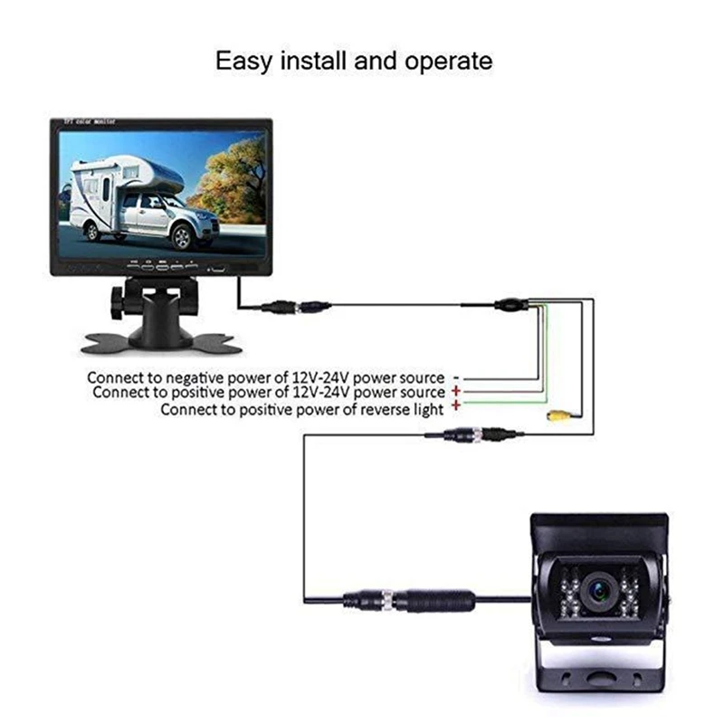 Super Sale 7 Inches Backup Monitor HD Night Vision Camera Parking Assist Camera Waterproof Camera for Truck RV